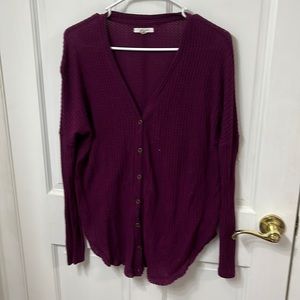 Maurices waffle cardigan.  Size Medium. Purplish Pink. Like new- no damage.